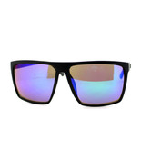 KUSH Sunglasses Matte Black Square Frame Multicolor Mirror Lens Unisex - £8.66 GBP