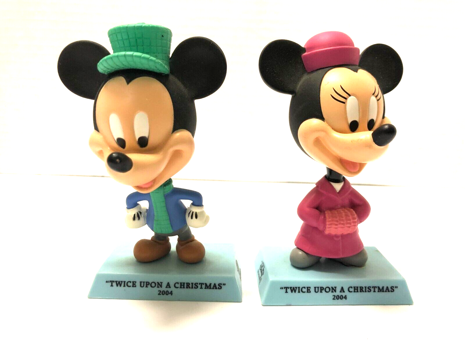 Disney Upper Deck Set of 2 Mickey &amp; Minnie Twice Upon a Christmas Figures - $9.90