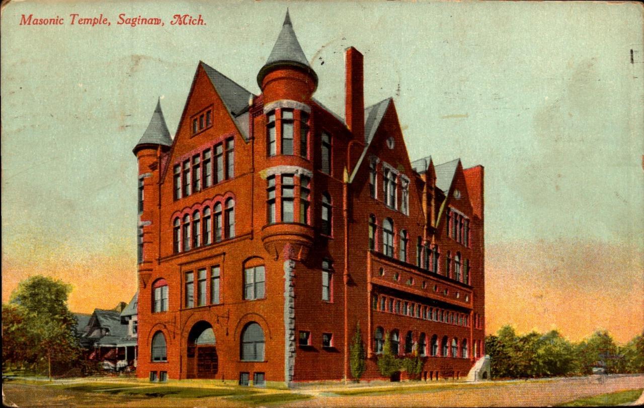 Primary image for Masonic Temple Saginaw Michigan 1911 postcard BK64