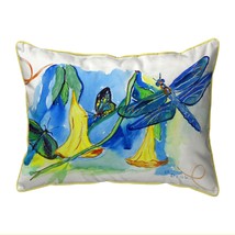 Betsy Drake Yellow Bells &amp; Dragonfly Large Pillow 16x20 - £46.60 GBP