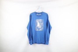 Vtg 90s Streetwear Mens L Faded Tiger Big Cat Abstract Long Sleeve T-Shirt USA - £31.61 GBP