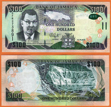 JAMAICA 2018 UNC 100 Dollars Banknote Hybrid substrate Money Bill P- 95 - £1.76 GBP