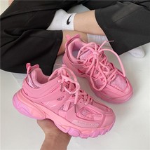 Lovely Pink Chunky Sneakers Women Sport Shoe FK205pink 37 - £33.96 GBP