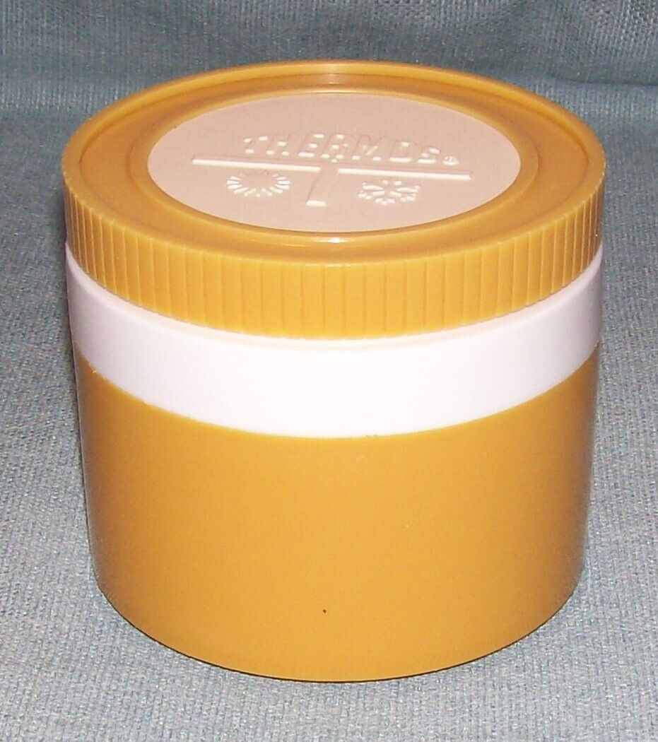 Vtg King Seeley THERMOS #1155/3 Gold and White Insulated Soup Jar  lunch... - $4.95
