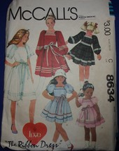 McCall’s Children’s & Girls Dress Size 12 #8634 - £4.68 GBP