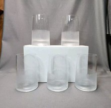 Crystal Highball Tumblers Modern Rough Cut (Set of 5 Drinking Glasses) B... - $34.65