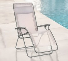 27&quot; Ivory Steel Outdoor Zero Gravity Chair with Ivory Cushion - $234.11