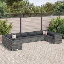  Patio Lounge Set Grey PE Rattan, Powder-Coated Steel - $1,953.07 CAD
