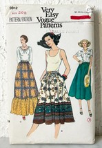Very Easy Vogue Misses&#39; Skirt Dirndl 3 Lengths Pattern 9812 Waist Size 2... - £8.53 GBP
