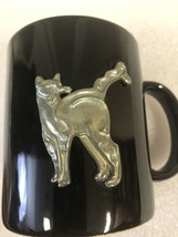 Vintage coffee mug applied metal cat found in Mississippi possibly literary cat - £18.99 GBP