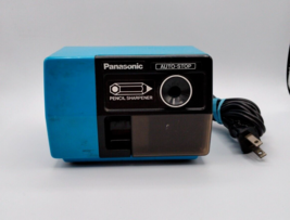Vtg Japan Panasonic KP-123 Electric Pencil Sharpener Blue Auto Stop Suction Feet - £22.02 GBP