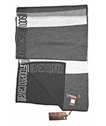 ROBERTO CAVALLI Scarves LOGO Gray BLACK Scarf 100% WOOL Sciarpa 25 x 160... - $2,638.07 MXN