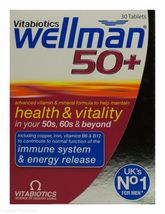 Vitabiotics Wellman 50+ 50 Plus 30 One-a-Day tablets - $15.25