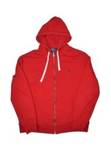 Polo Ralph Lauren Hoodie Mens XL Red Full Zip Heavyweight Cotton Sweatshirt - $47.26
