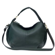 Bruno Rossi Italian Made Dark Green Extra Soft Deerskin Leather Small Hobo bag - £302.87 GBP