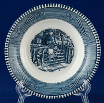 Royal China USA Currier &amp; Ives Blue 5-5/8&quot; Fruit/Dessert Bowl Old Farm Gate New  - £2.73 GBP