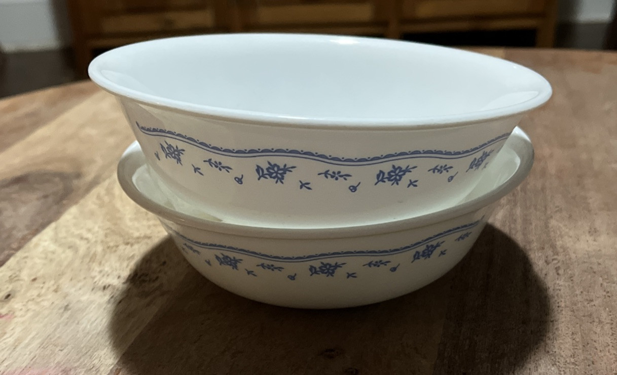 Vintage Morning Blue Corelle By Corning Coupe Cereal Bowl 6&quot;, Set Of 2 - $11.30