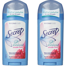 2-Pack New Secret Anti-Perspirant/Deodorant, Invisible Solid Powder Fresh 2.6 Oz - £12.99 GBP