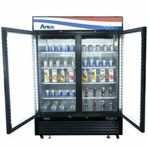 Atosa MCF8721ES 2 Two Swing Glass Door Freezer Black 54&quot; Casters Free Lift Gate - £3,344.47 GBP