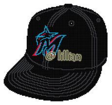 new BaseBall CAP Fan MIAMMARLINS Counted Cross Stitch PATTERN CHART - $3.91