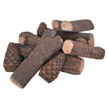 9Pcs Ceramic Wood Gas Fireplace Log Set Imitation Wood Propane Firepit Logs - £44.06 GBP