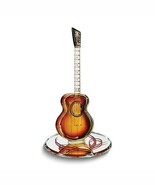 Glass Baron Sunburst Acoustic Guitar Handcrafted Glass Figurine - $32.32