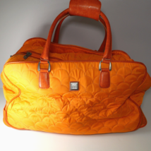 Diane Von Furstenberg Quilted Orange Rolling Carry On Duffel Bag Weekend... - £32.91 GBP