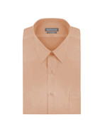 Van Heusen Men&#39;s Solid Peach Fitted Poplin Long Sleeve Dress Shirt - M - £15.73 GBP
