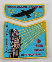 Vintage 1998 NOAC Colonneh 137 60th Two Part Boy Scouts BSA Pocket Flap Patch - $13.49