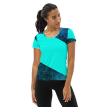 New All-Over Print Women&#39;s Athletic T-shirt Short Sleeve Scoop Neck Blue... - £23.01 GBP+