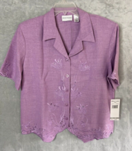 Vintage Alfred Dunner Women’s purple lavender size 14 Button Down blouse - £19.94 GBP