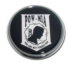 Pow Mia 3.25 Inch Military Adhesive Medallion Emblem Made In Usa - £31.45 GBP