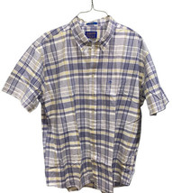 Pendleton Plaid Shirt Button Up Short Sleeve 100% Cotton Men&#39;s Size XL R... - £19.12 GBP