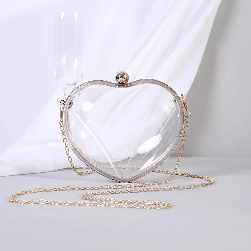 Women&#39;s Handbags Acrylic Simple Fashion Ladies Party Evening Clutch Bag Love Hea - $128.23