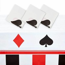 Casino Plastic Tablecloth For Poker Party (54 X 108 In White 3 Pack) - £15.97 GBP