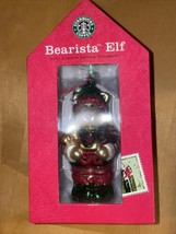Starbucks 2001 Bearista Bear Elf Limited Edition Glass Christmas Ornament  - £23.70 GBP