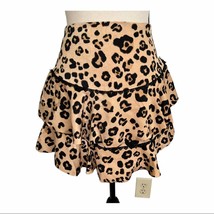 Brand New Olivaceous Brown Leopard Layered Mini Skirt Size S - £30.82 GBP