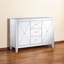 50&quot; Silver Wood and Glass Three Drawer Credenza with Two Doors - $38,106.66 MXN