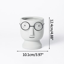 Cartoon Fashion Simple Art Dried Flower Vase Nordic Cute Glasses Boy Ceramic Suc - £27.24 GBP
