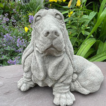 Concrete Basset Hound Statue Outdoor Stone Dog Garden Ornament Decor Yar... - $69.50