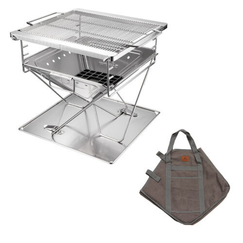 3-in-1 Portable Stainless Steel Wood Burning Grill and Fire Pit - $388.80