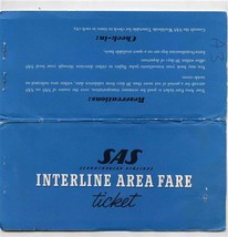 SAS Interline Area Fare Ticket Jacket Tickets &amp; Tag Scandinavian Airline... - $27.72