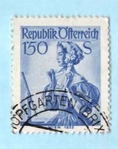 Used Austrian Postage Stamp 1948 Native Austrian Costumes - Scott  #543 - $3.99
