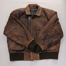 Wear Me Out Men's Brown Full Zip Genuine Leather Insulated Bomber Jacket Size 46 image 13