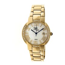 New Sophie And Freda SF1903 Women&#39;s Palm Springs Crystal Gold Pearl Dial Watch - £40.15 GBP