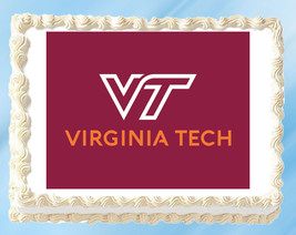 Virginia Tech Edible Image Topper Cupcake Frosting 1/4 Sheet 8.5 x 11&quot; - £9.39 GBP