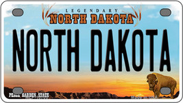 North Dakota ND Novelty Mini Metal License Plate Tag - £11.75 GBP