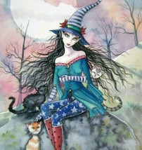 Halloween Postcard Molly Harrison Modern Gothic Witch Fantasy 2005 Limited To 33 - £92.94 GBP