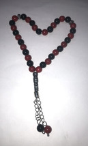 New Black&amp;Red TESPIH Masbaha Prayer Worry Beads Black Sibha Islamic 33 Bead-20CM - £7.82 GBP
