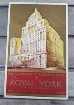 Canadian Pacific Royal York Hotel Postcard 5.5 x 3.5 Toronto Canada 1940... - $2.73